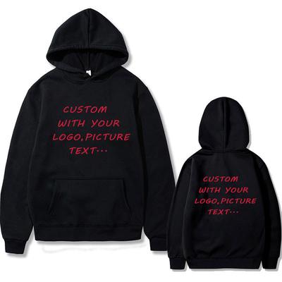 Custom Wtih Your Own Logo print mannen Herfst fleece Hoodie Normale pasvorm Lange Mouwen kleding Streetwear Sportkleding