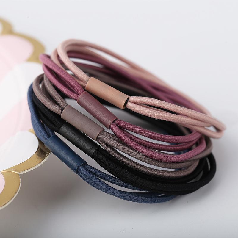 

3-in-1 High Elasticity Basic Hairpin for Simple Ponytail Bun Headband Small Elastic Knots Cute Girl Hair Ribbon 10pcs різнокольоровий
