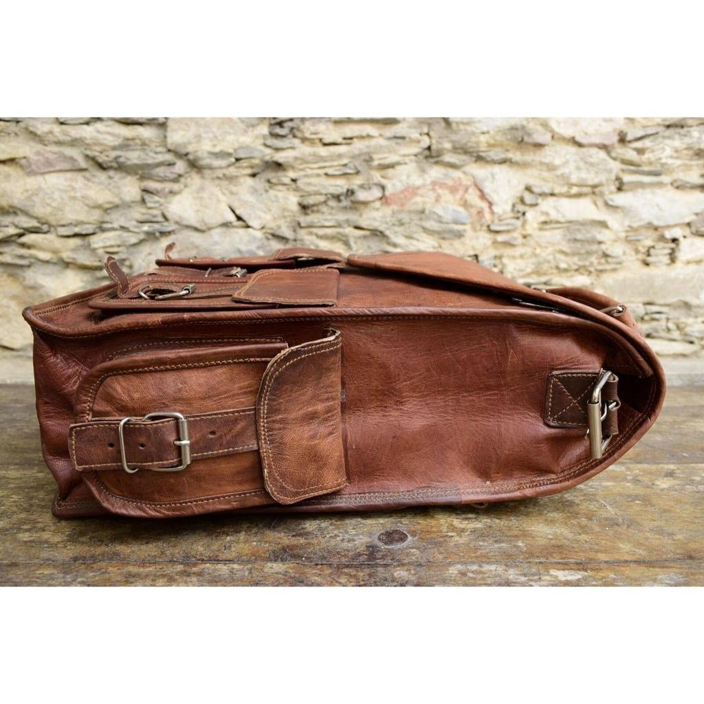 Bag Leather Genuine Satchel Messenger Laptop Vintage Rucksack Men's New Backpack