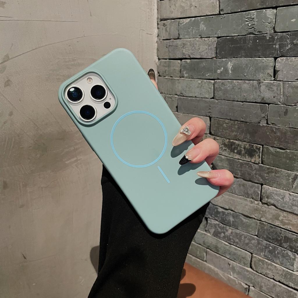 Applicable To IPhone16ProMax Thin Circle Magnetic Skin Absorbing Mobile Phone Case Apple 15 Matte 14 Fall Protection Case 13