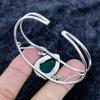 Green Onyx Gemstone Handmade 925 Sterling Silver Cuff Bangle Adjustable MM-3496
