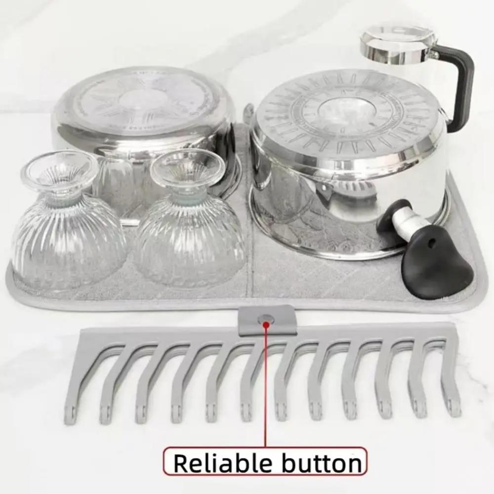 Faltbares Regal Abtropfmatte Saugfähig Geschirr Aufbewahrungsregal Langlebige Platzmatte Kochgeschirr