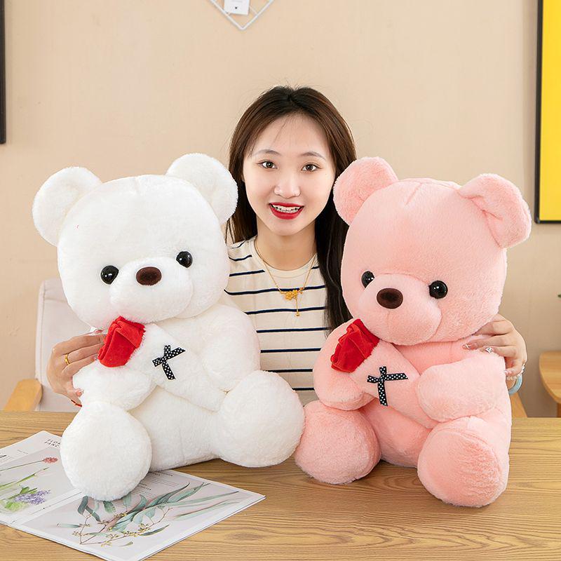 Adorable Rose Flower Teddy Bear Plush Doll - Valentine's or Wedding Gift