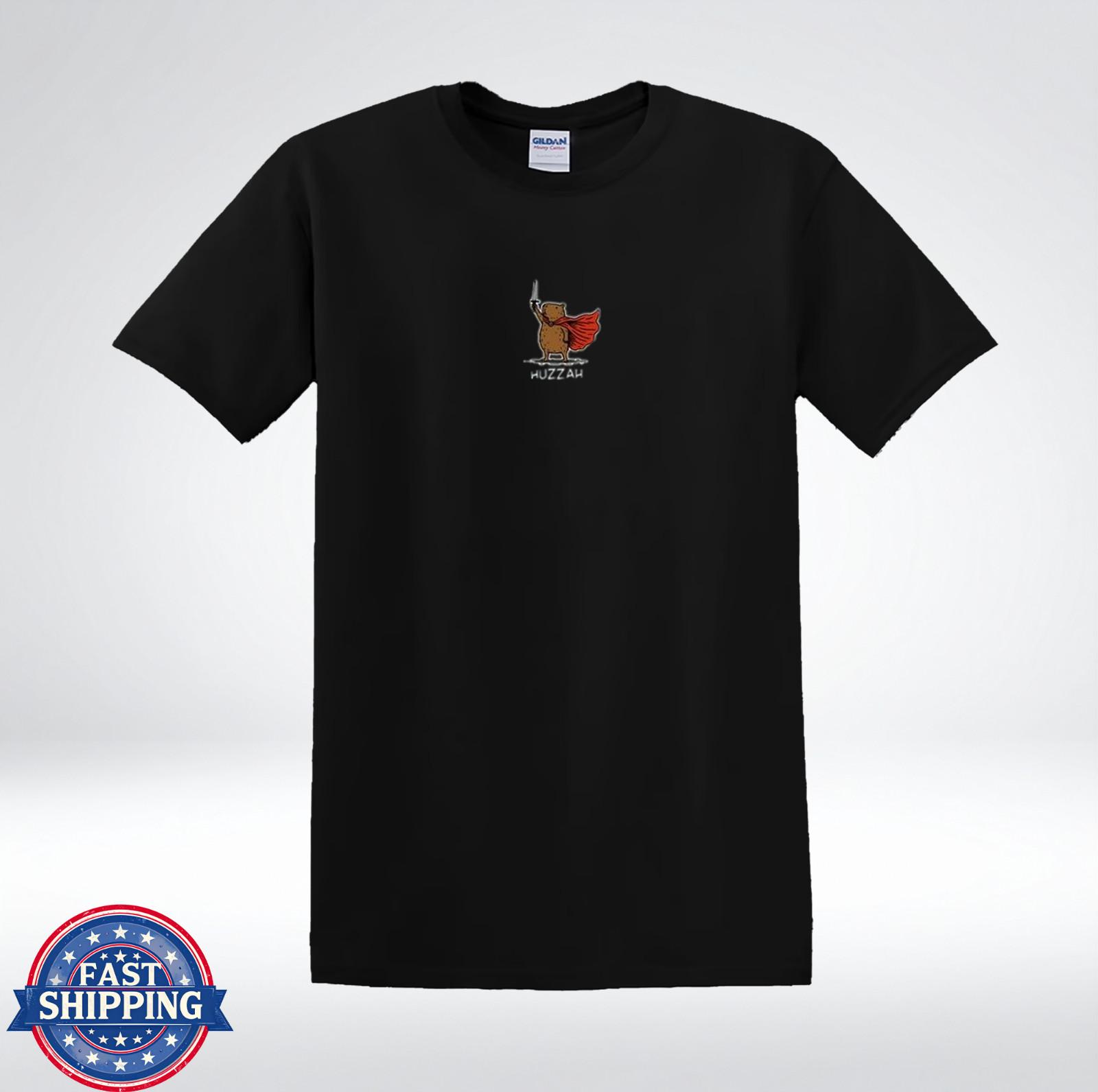 Capybara Knight Huzzah Funny Medieval Animal Graphic Tee T-Shirt XL