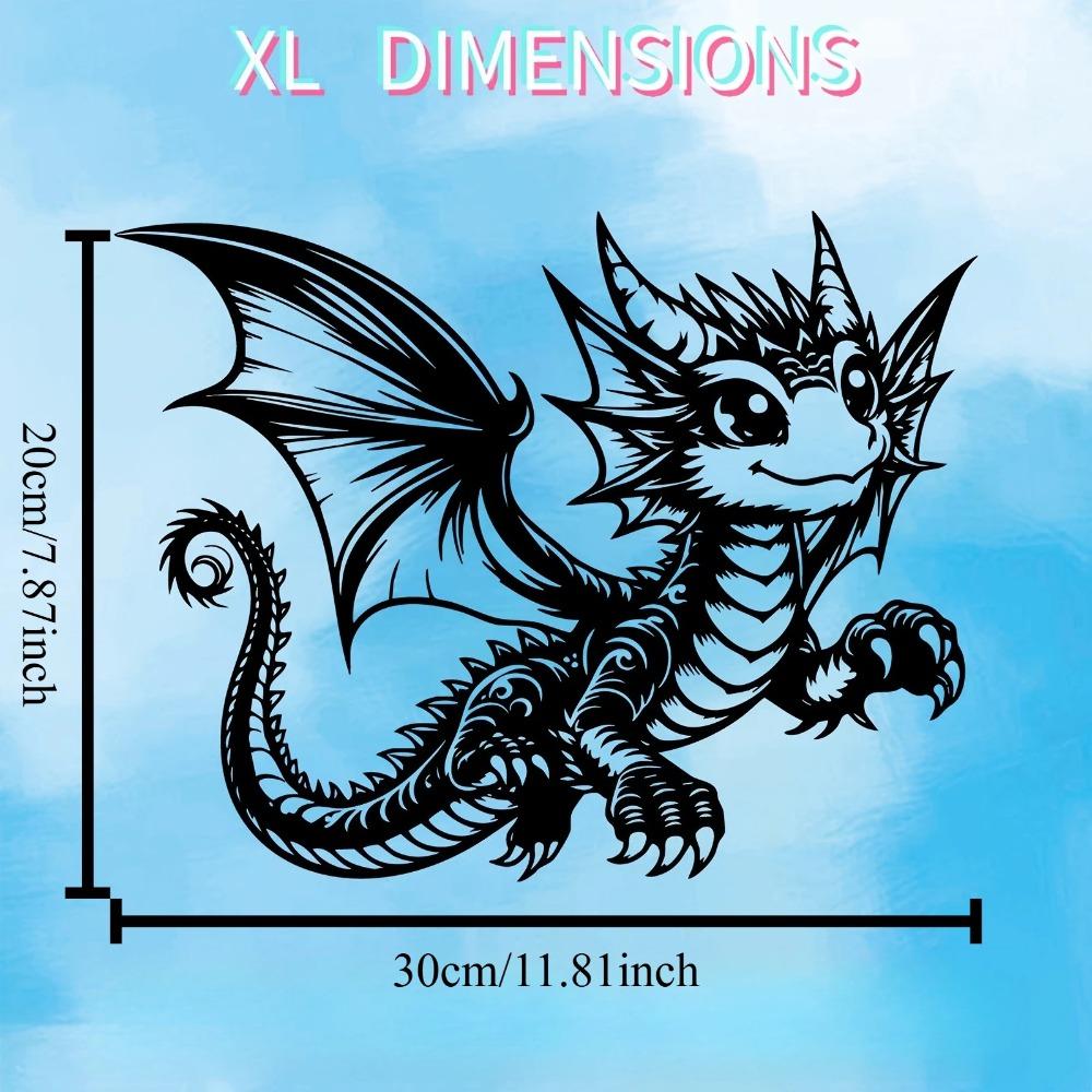 1pc Adorable Dragon Metal Wall Art, Weather-Resistant Iron Sculpture Mural for Fantasy Fans Bedroom Garden Decor