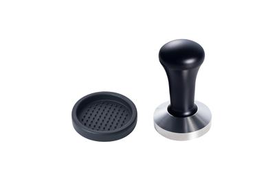 Der mellow Espresso Kaffeetamper 515358mm Kaffeetamper für Espressomaschinen (58mm Edelstahl mit Aluminiumgriff) mit Tampermatte