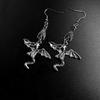 Charm Retro Punk Sliver Color Hollowed-out Heart Rose Flower Dangle Earrings for Women Gothic Hallowmas Jewelry Accessories Gift