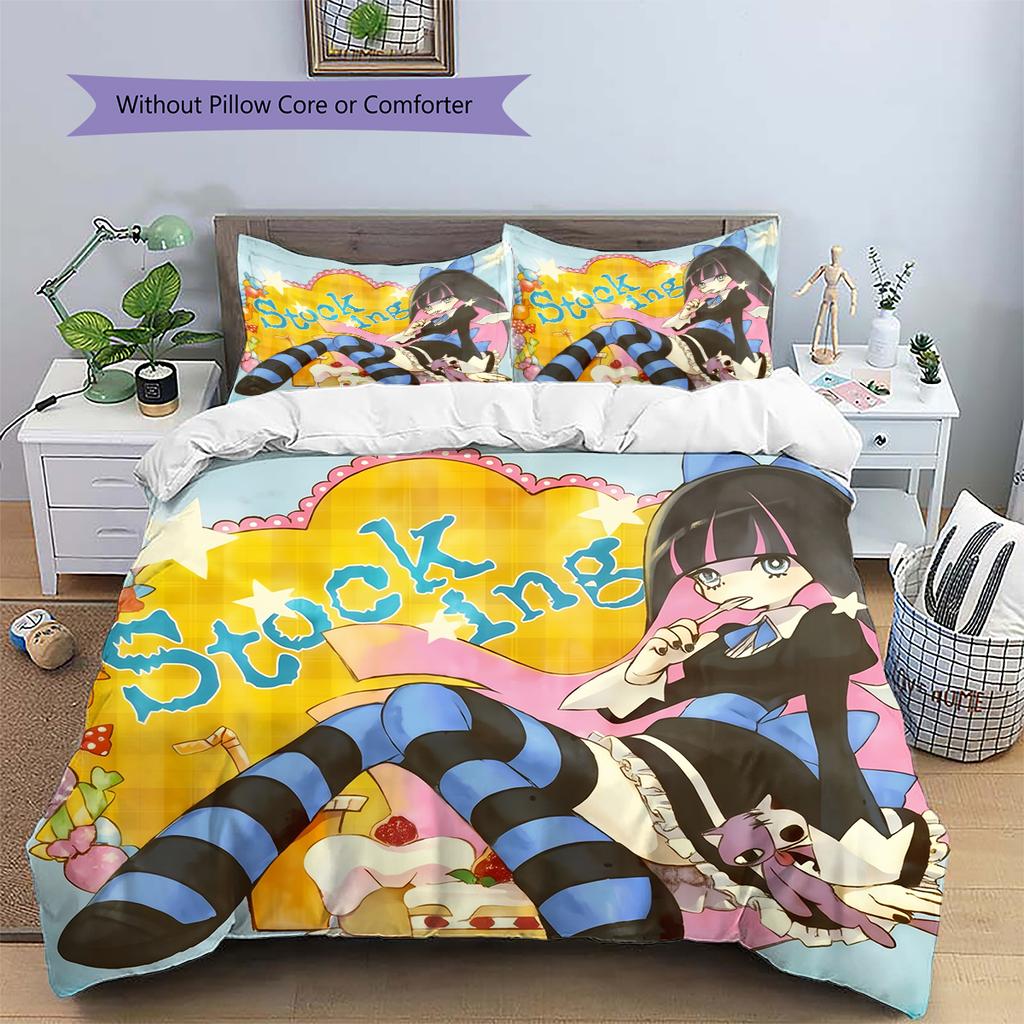 Stocking Pattern Bedding Home Decoration Birthday & Festival Gift (1 * duvet cover + 2 * pillowcase, without core)