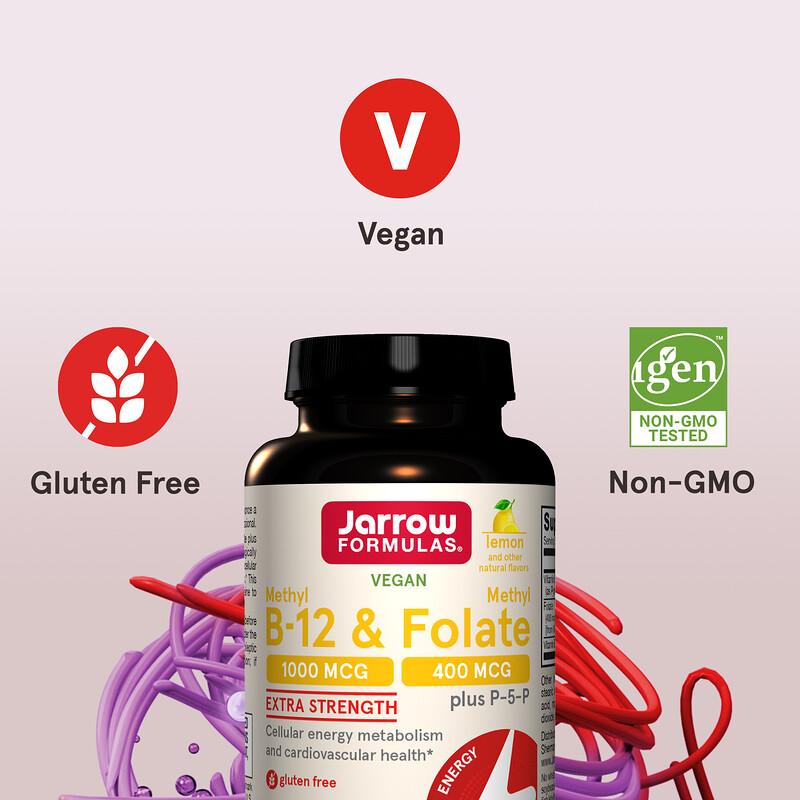 Vegan Methyl B-12 & Methyl Folate, Lemon, 100 Chewable Tablets