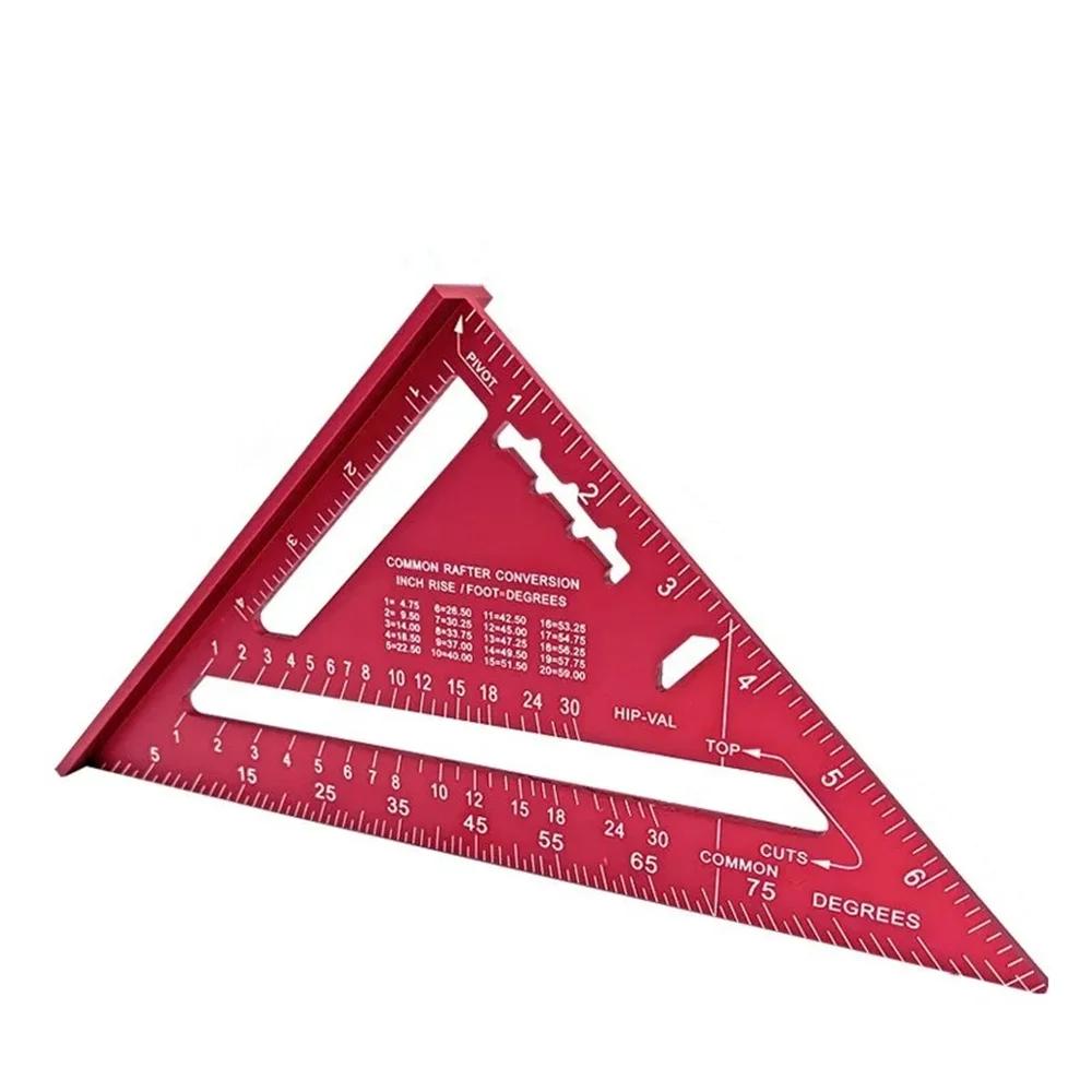 Aluminiumlegierung Dreiecklineal Zoll Metrisch Winkellineal für Holzbearbeitung Tischlerei Bauzeichnung Präzisionsmesswerkzeug