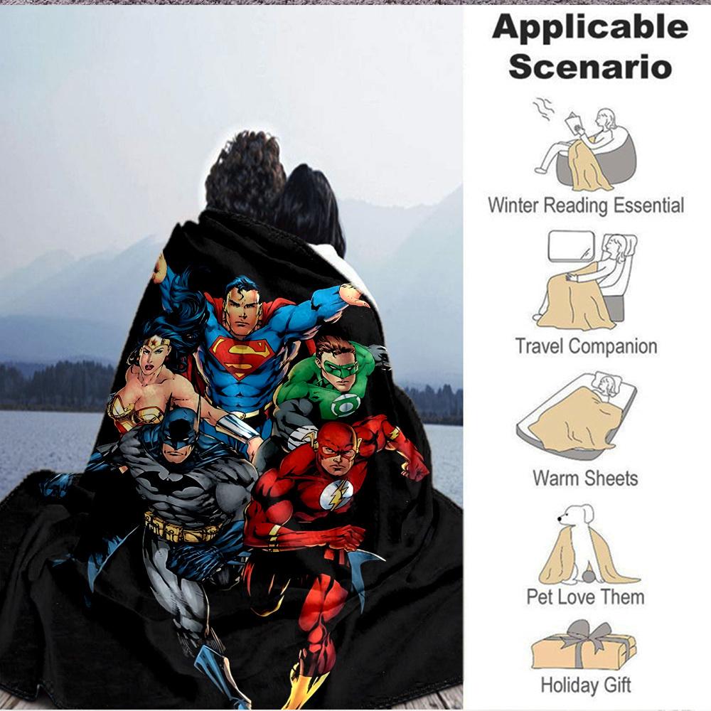 1pc Superman, Justice_League Blanket | Polyester Fiber, All-Season Comfort for Sofa, Bed, Office, Car, Camping yy251021151