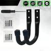 6/12pcs Heavy-Duty Metal Garage Hooks Wall-Mounted Bike and Garden Tool Hanging Storage Hooks Polished Carbon Steel Easy Install
