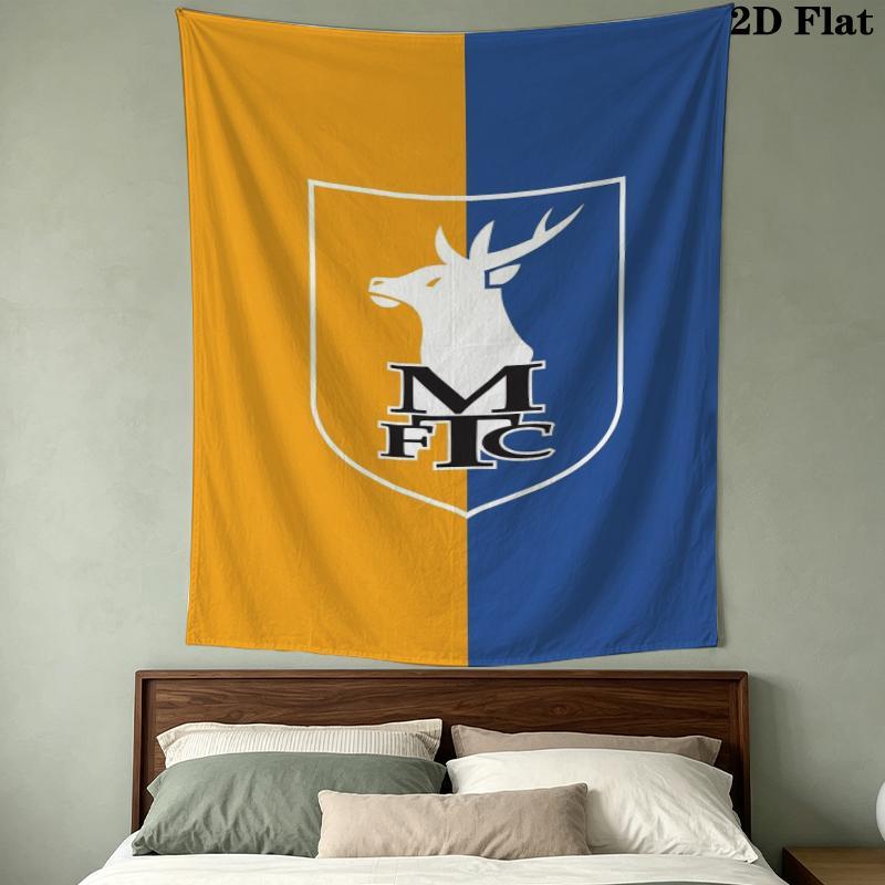 Mansfield Town Fc Wall Tapestry Aesthetic Wall Hanging Printed Fabric Blanket Decorative Tapestries For Bedroom Living Room Home Decor