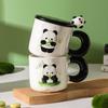 High Value Panda Cup Large Capacity Ceramic Mug with Lid Spoon Couple Home Drinking Water Cup Girls Coffee Cup
