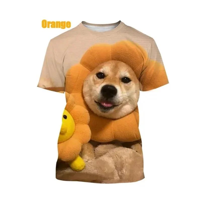 Funny 3D Doge Shiba Inu Dog Graphic T Shirt for Men Clothing Casual Fashion Streetwear Pop Unisex Harajuku Women Tops Tee Shirts