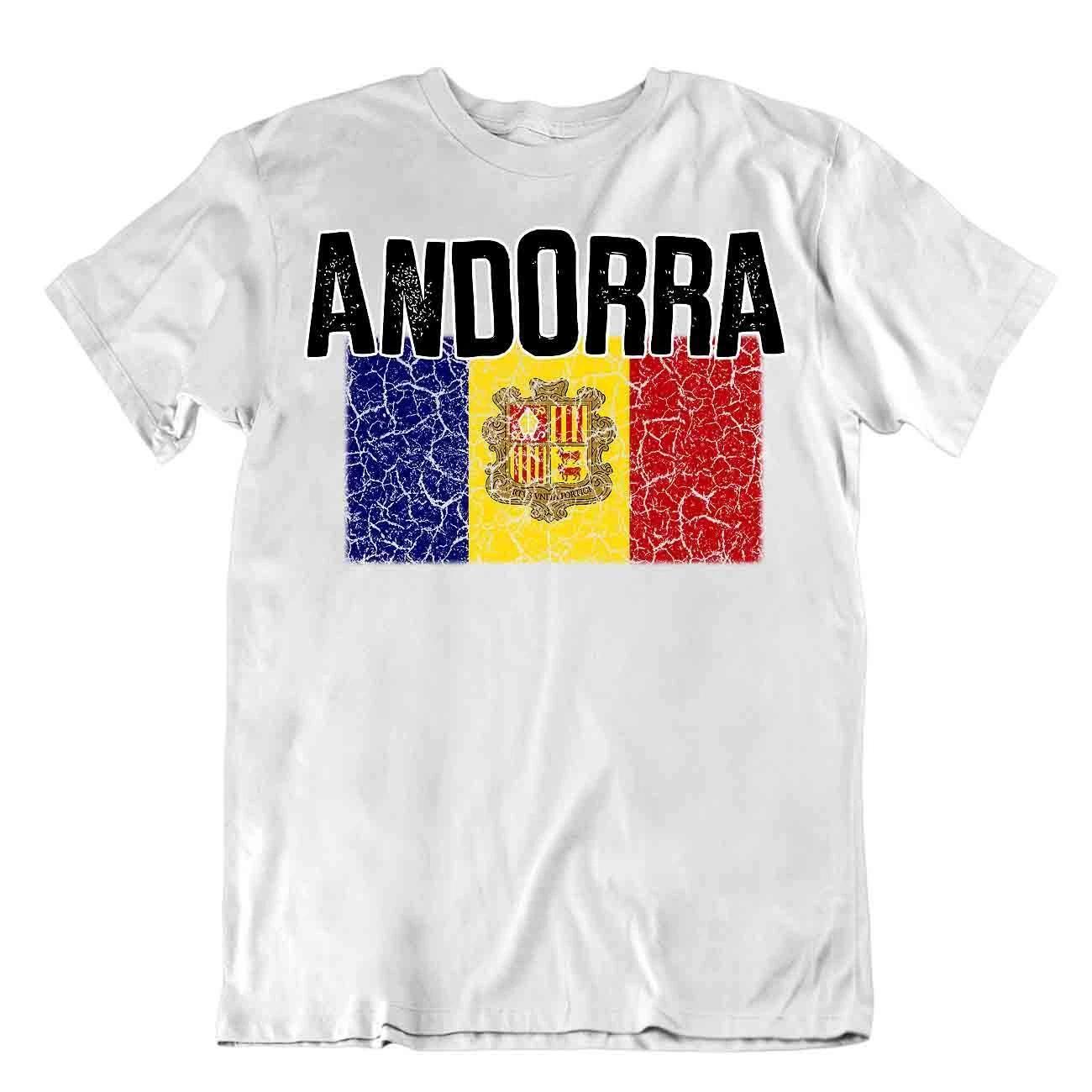 Flag T-Shirt Andorra Fashion Country Souvenir Gift Tee Pride logo XL