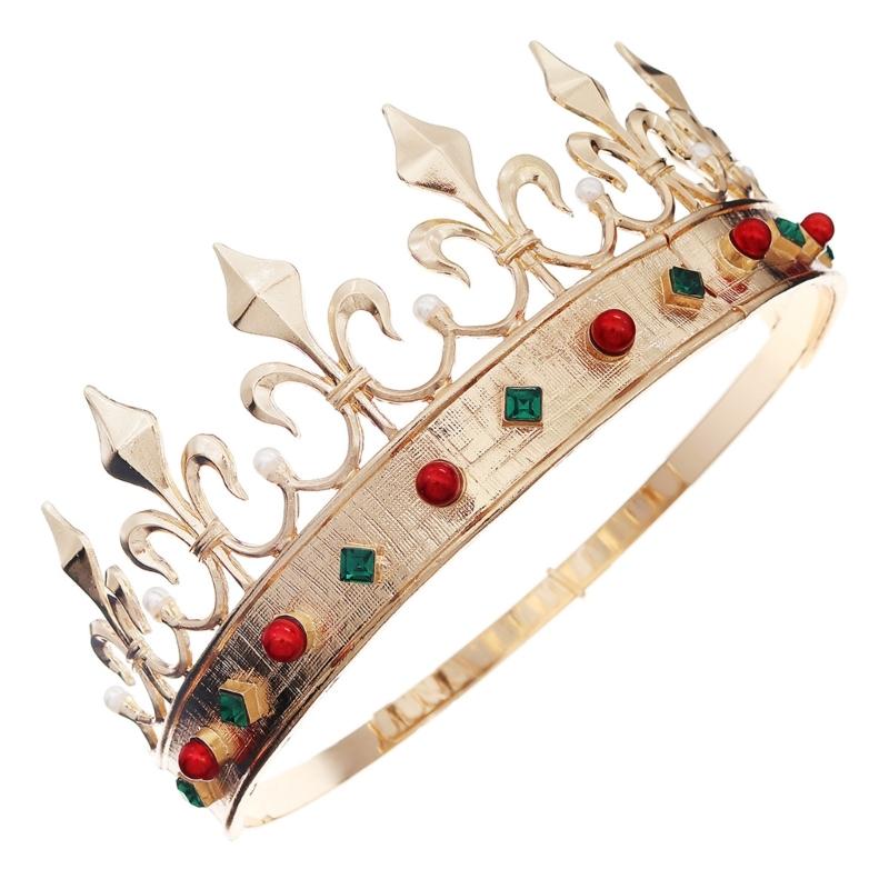 Corone Metalliche Accessori Evento Formale Cosplay Costume Diadema Principe Copricapo Matrimonio