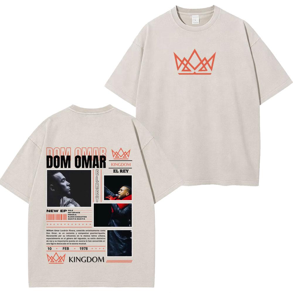 Rapper Don Omar Album Print Tshirts Unisex Women Fashion Tshirts Shortsleeved Loose Casual Cotton Vintage Washed Tshirts Tops