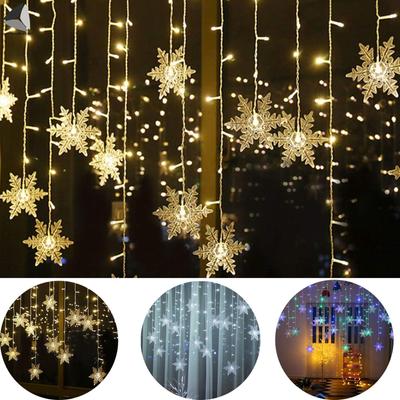 Kar Tanesi Lamba Dize 110v 3.5m 96 Kafa Kar Tanesi Kolye Noel Dekorasyonu Için Kuyruk Eklemeli