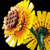 Piante finte a blocchi, piante in vaso, apprezzamento delle nuvole, fiori di girasole, assemblaggio e inserimento, blocchi da costruzione, decorazione per ufficio/casa, regali