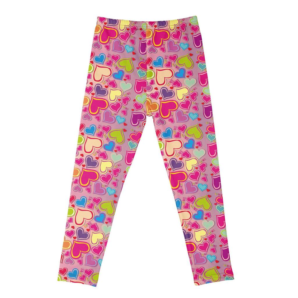 Girls' Cute Cartoon Print Sports Leggings - Stretchy and Stylish Tights