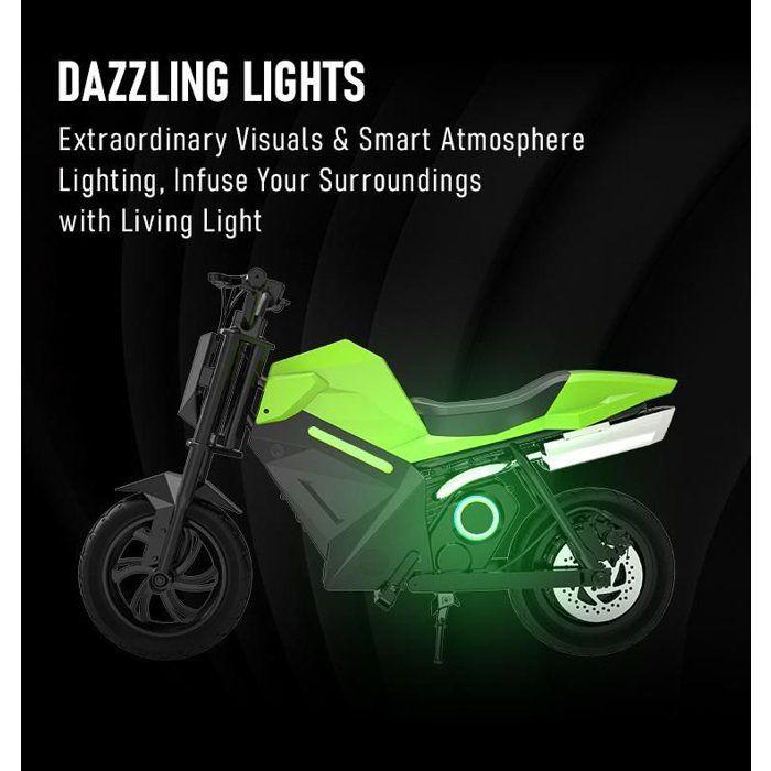 OVIVO ADV250 - Motocykl elektryczny dla dzieci - 21,6 V 4 Ah - Maksymalny zasięg 14 km - 12,5 cala - Zielony