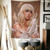 Billie Eilish Wall Tapestry Aesthetic Wall Hanging Printed Fabric Blanket Decorative Tapestries for Bedroom Living Room Home Decor