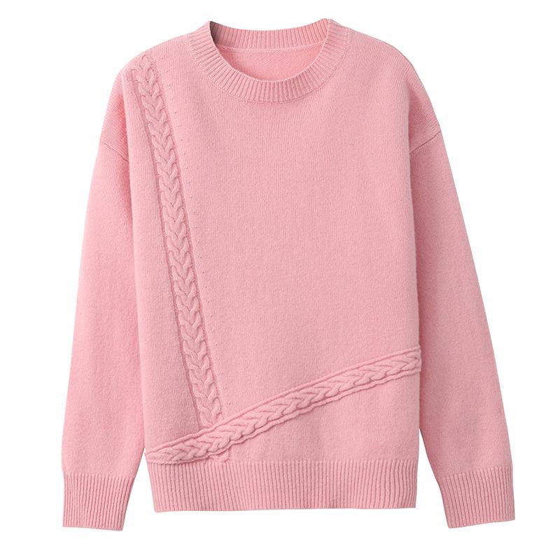 HYY Pure Wool Women's Casual Round Neck Sweater - Warm Knitted Cashmere for Autumn/Winter with Free Shipping & Returns