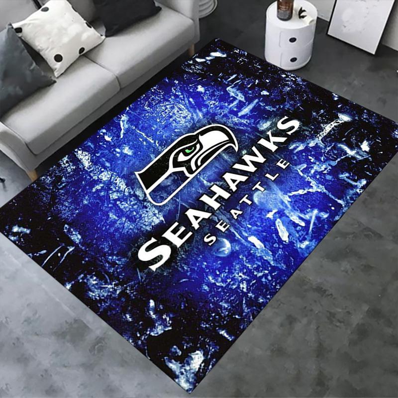 Seattle Seahawks Logo Carpet Rug for Living Room Bedroom Home Sofa Decoration,Kids play Non-slip Floor Mat