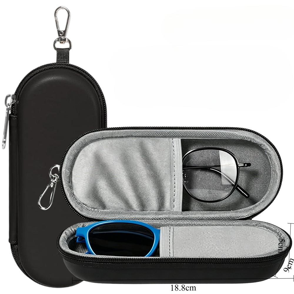 Eyeglasses Case Dual Glasses Sunglasses Organizer with Zipper Closure Eyewear Storage Box for Men Women Travel