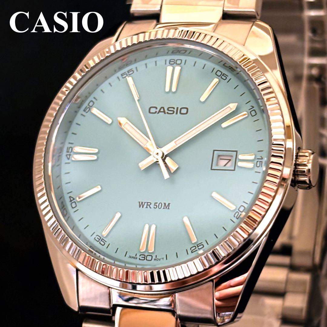 

[USED] CASIO / Men s Watch / Tiffany Blue/Silver / Extremely Rare