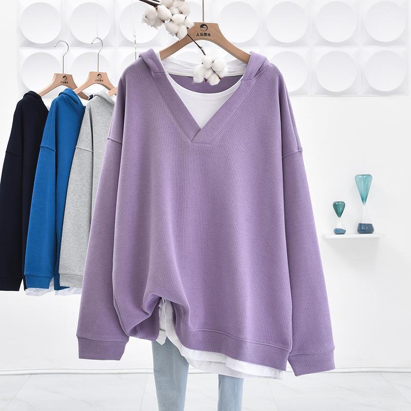 Damenmode Lässig Farbblock-Print Langarm Kapuzenpullover & Sweatshirts