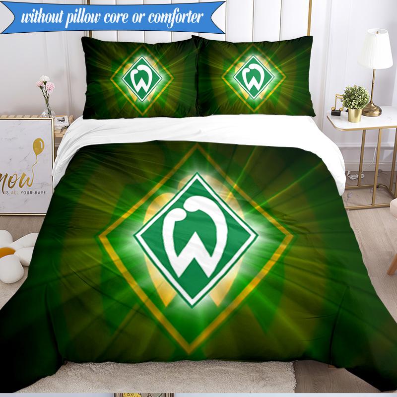 3-teiliges Werder Bremen Fußball Bettwäsche-Set 2D-Druck (Enthält 1 Bettbezug + 2 Kissenbezüge Ohne Füllung), Schlafzimmerdekoration, Ventilatorgeschenk