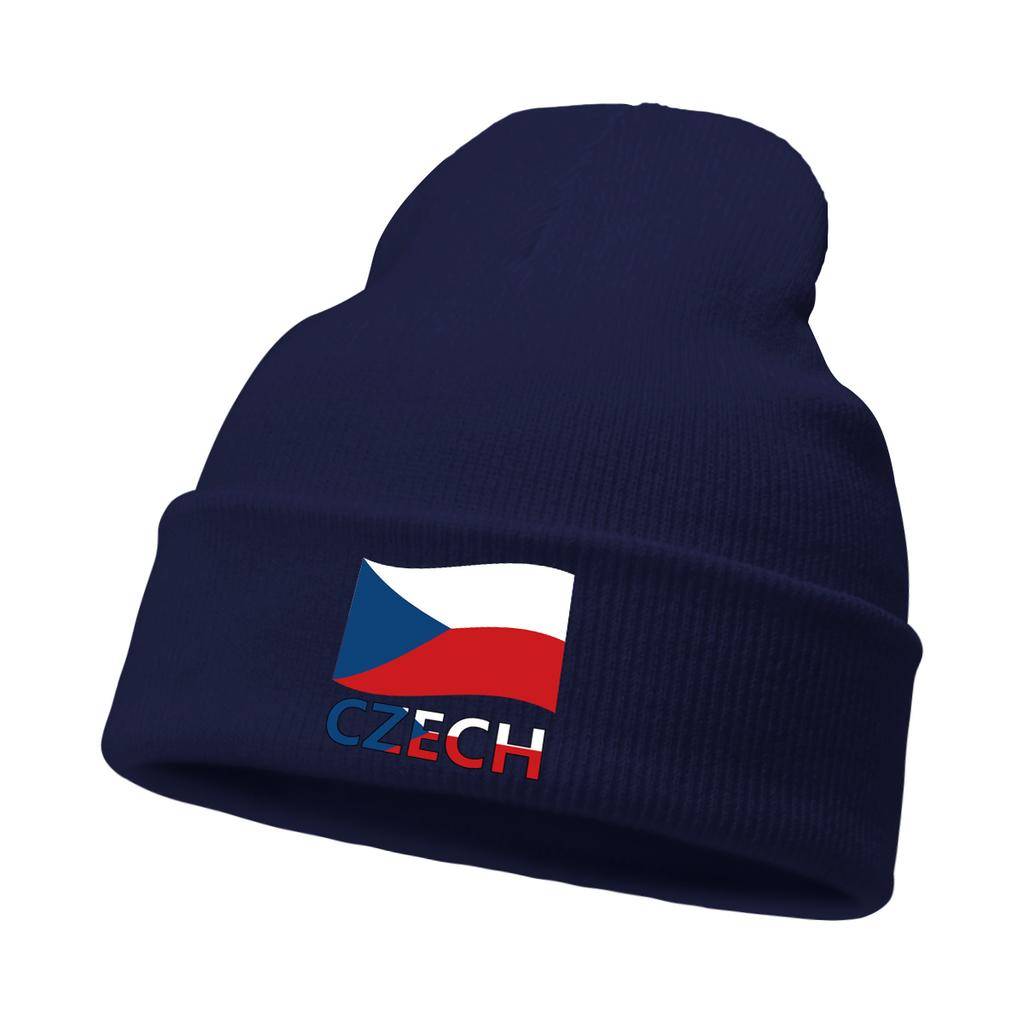 CZECH Flag Warm Winter Hats Knitted Hat Beanie Funny Hat Slouchy Stretchy Knit Cap Unisex Beanie Perfect For Street Style
