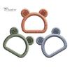 Durable Chew Toy Silicone Bear Teether for Babies, Soothing Sore Gums Baby Textured Teething Toy, Ring 6-12 Months Infants