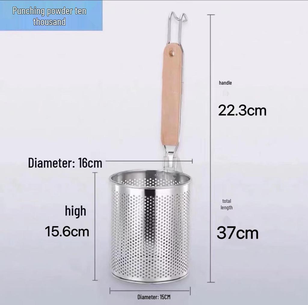304 Stainless Steel Noodle Skimmer Ladle - Large Strainer for Mala Tang and Soup