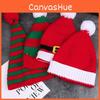 Red Knitted Christmas Woolen Hat Autumn Winter Stripes Warm Girls Gift Festival