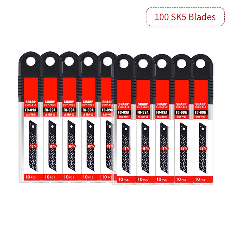 Heavy Duty Metal Steel Utility Knife Multi-Purpose Box Cutter Black Blades Warehouse Household Cutting Tool Cardboard