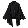 Long Sleeve Oversized Vintage Black Shirts & Blouses for Blouse Casual Loose Spring Autumn Crop Tops Women Button Up Shirt
