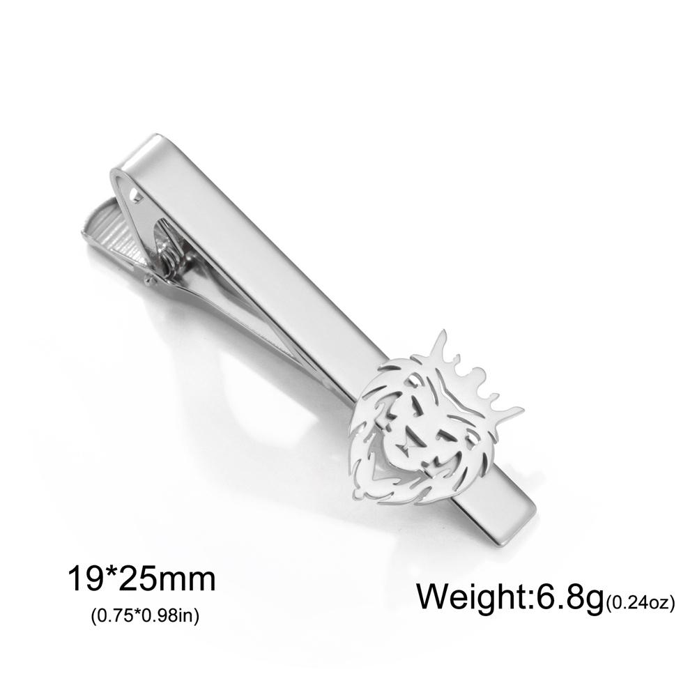 

My Shape Punk Wolf Tie Clips Stainless Steel Lion Head Tie Clips Business Wedding Suit Party Necktie Clips for Men Gifts Jewelry