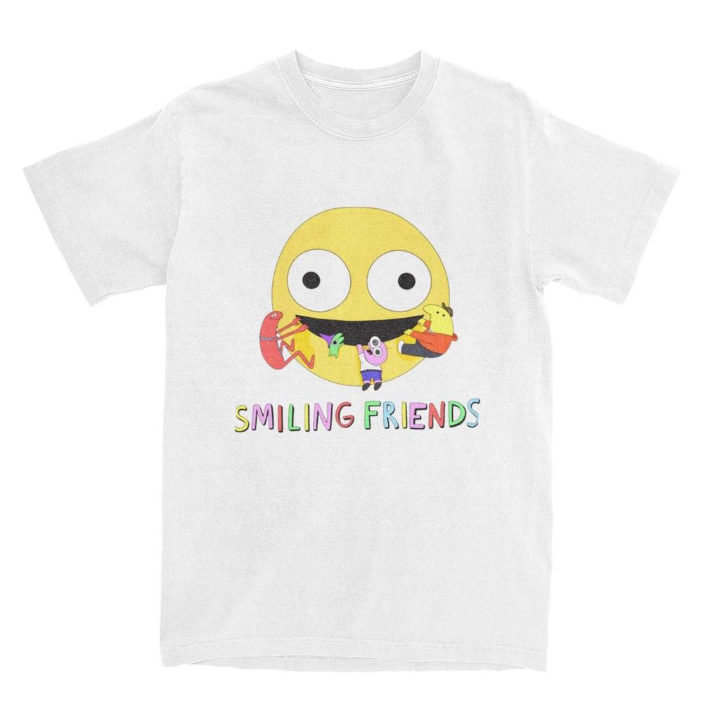 Men Women TShirt Smiling Friends Logo TShirts Harajuku Animated Television Summer Tee Shirt Custom Logo Pure Cotton Tops Gift