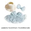 3 Pieces Dolls Dress with Hat Bow Hairpin Outfits Handmade Clothing for 15-17cm