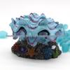 Pearl Scallop Shell Aquarium Bubbler Ornament with Air Stone Connector