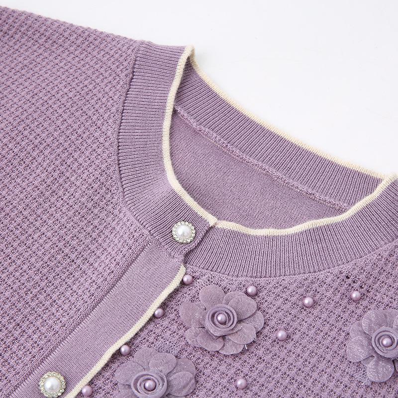 2025 New Style Grandma's Knitwear: Spring & Autumn Long Sleeve Pullover for Middle-Aged & Elderly Women