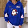 Women's Casual Christmas Print Long Sleeve Hoodie Pullover Sweatshirt for Everyday Wear