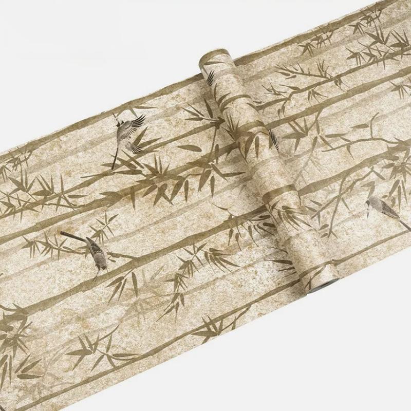 10 Meter Self-Adhesive PVC Bamboo Wallpaper 45cm Wide Art Wall Paper Home Renovation Background Decor Wall Stickers