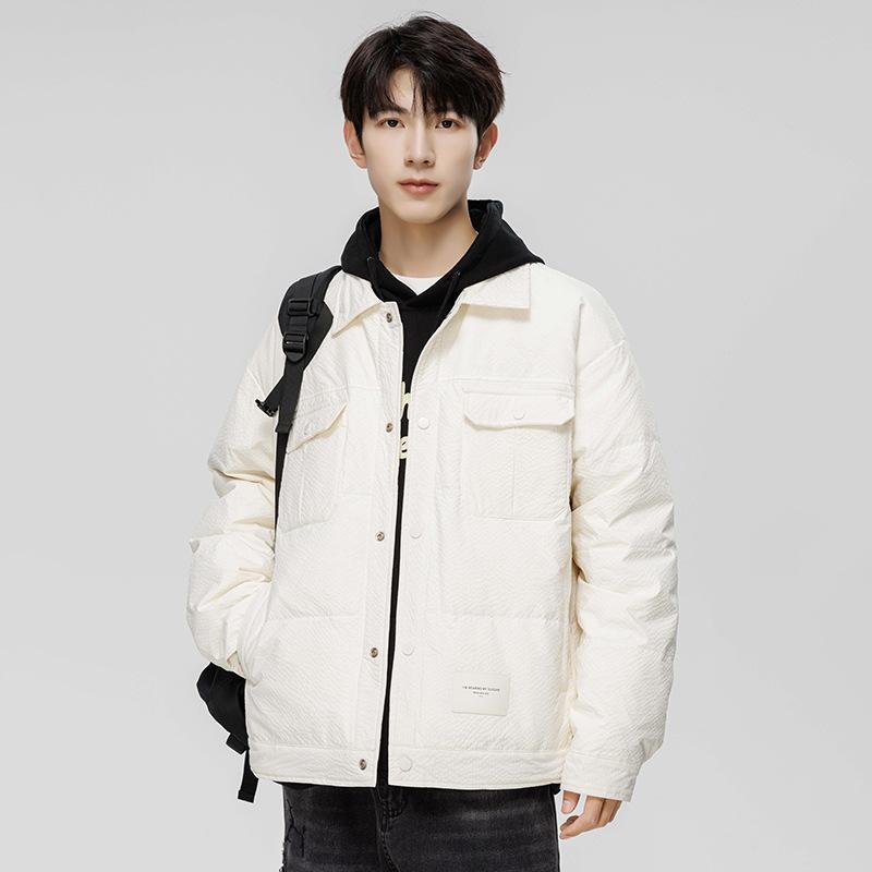 Men's Short Autumn and Winter Lapel Casual Thickened Warm Light Tooling Jacket Men's Clothing