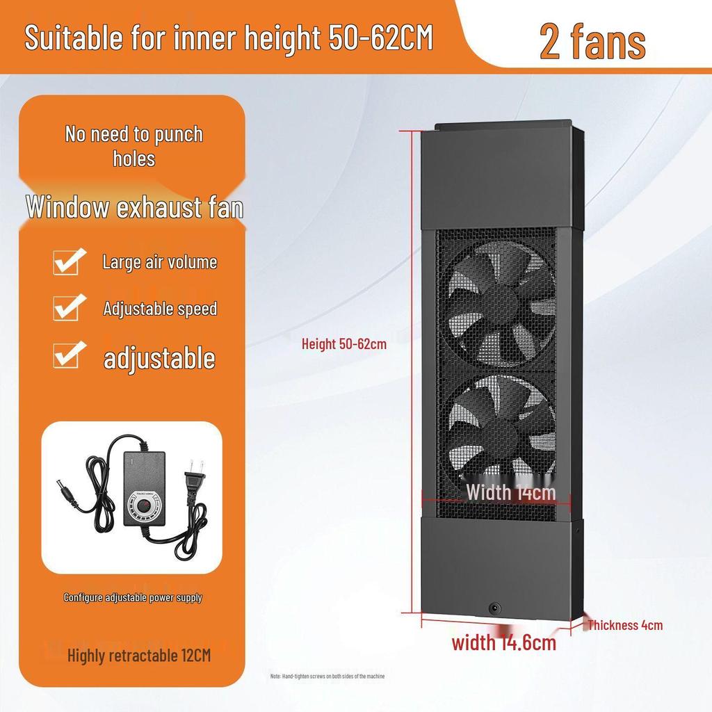 No-Installation, Drill-Free Window Exhaust Fan for Bedroom Ventilation