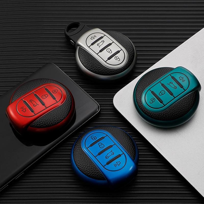 TPU läder bilnyckelfodral Shell Fob Protector för BMW Mini Cooper Clubman Countryman F54 F55 F56 F57 F60 Tillbehör