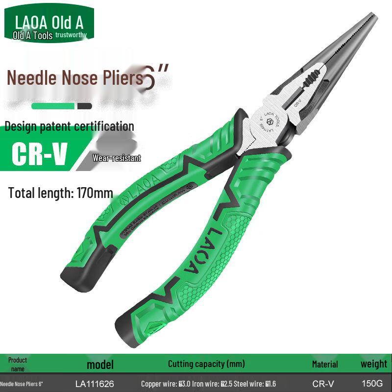 LAOA 6-inch Chrome Vanadium Steel Pliers